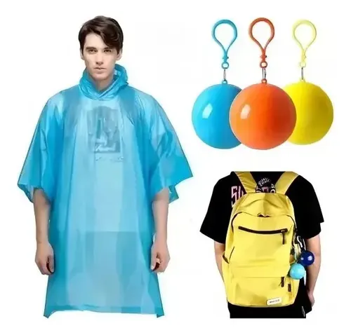 Poncho Capa Impermeable Ultraliviano Portátil Estilo Llavero Aleatorio M 20