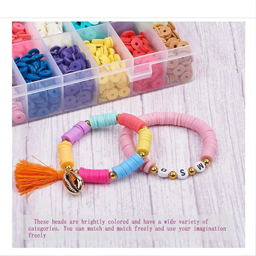 Set Mostacillas Arcilla 24 Color Pulseras Collares Bisuteria Conjunto De Polímero De Adorno De Bricolaje De Cuentas De Arcilla 6000pcs 20 Cm 19 Cm 6
