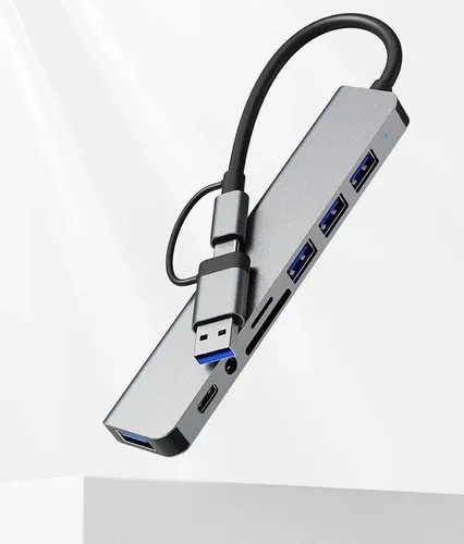 Hub Usb Hota Usb-c 8 Puertos Compatible Macbook Pro Samsung LG Huawei Plateado 6