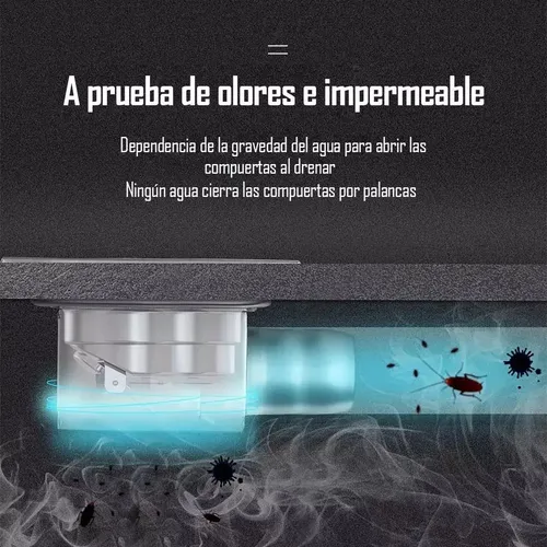 Drenaje Lateral Desagüe De Baño 40x10cm Rectangular Espesar 11