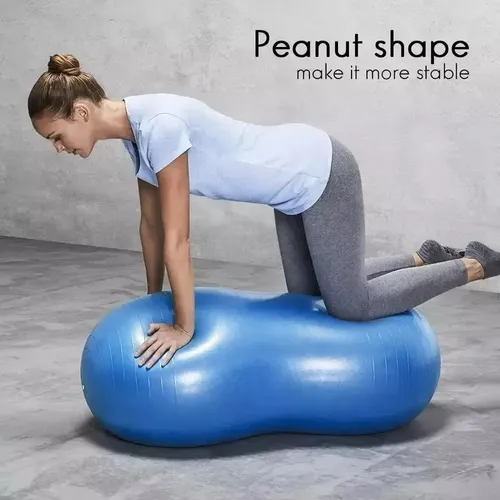 Pelota De Pilates Inaltum Balón Mani Azul Ejercicio Y Yoga 3