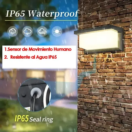 Lámpara Led Moderna Impermeable Ip65 De 24w Para Exterior Negro 2