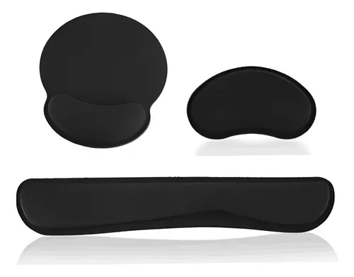 Reposamuñecas Mouse Alfombrilla Teclado Muñeca Color Negro