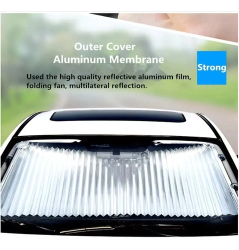 Quitasol Retractil Parasol Enrollable Parabrisas Auto 70x160 5