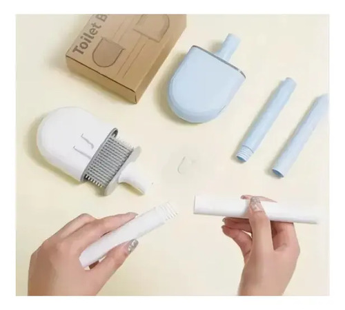 Escobilla De Baño Cepillo Punta Flexible Silicona Gris 12