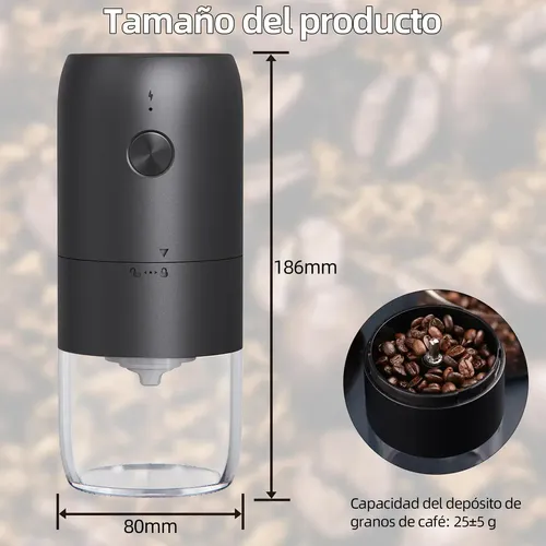 Molinillo De Café Eléctrico Moledor Núcleo Molienda Cerámico Negro 2