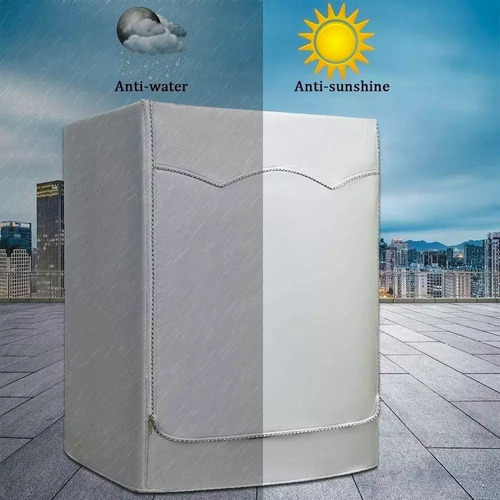 Funda Lavadora Y Secadora Protector Impermeable Anti-uv Gris Claro 3