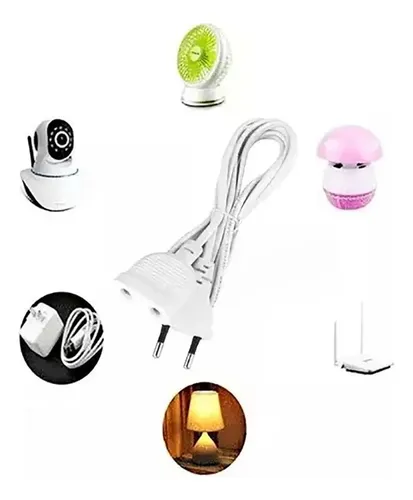 Extensión Electrica 5 Metros 200w Para Cámara,led,adaptador Blanco 14