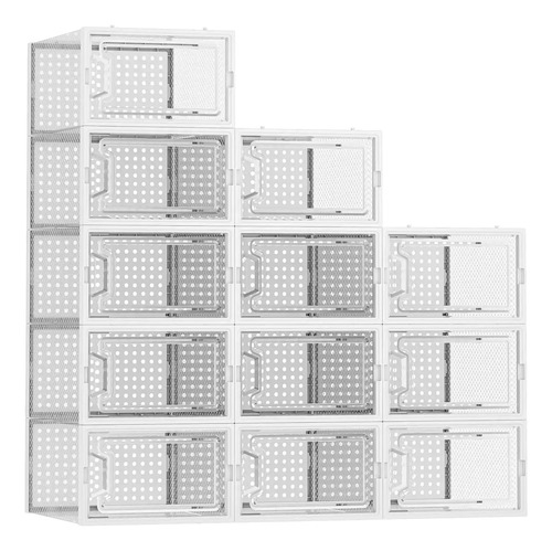 Caja Organizadora De Zapatos Set X6 Unidade Apilables Firmes Blanco 11