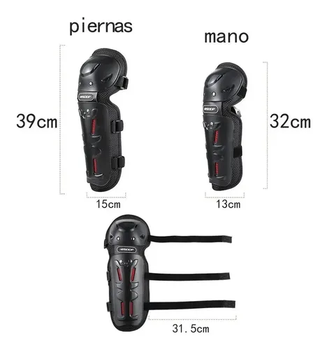 Protecciones Rodilleras Y Coderas Mottoracing Moto / Bici Negro 7