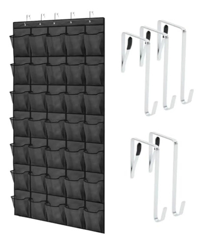 Zapatero Colgante Puerta Closet Organizador 35 Negro Negro