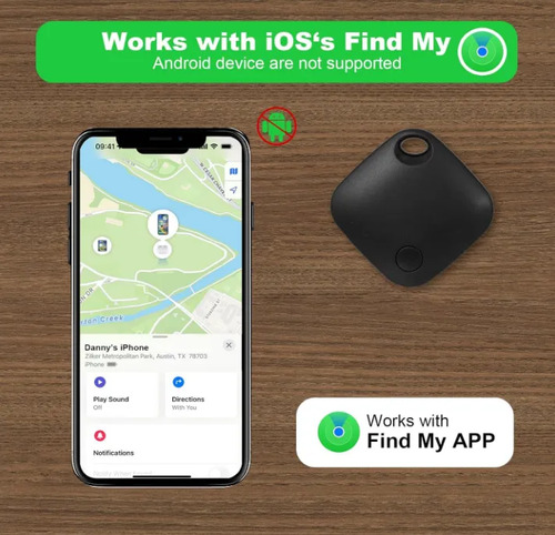Smart Tag Compativel Find My Airtag Rastreador Genuino Cor Preto Negro Negro 3