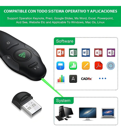 Puntero Laser Presentador Diapositivas Usb 7
