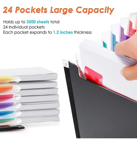 A4 Carpeta Organizadora Clasificadora Archivo 24 Fuelles 12