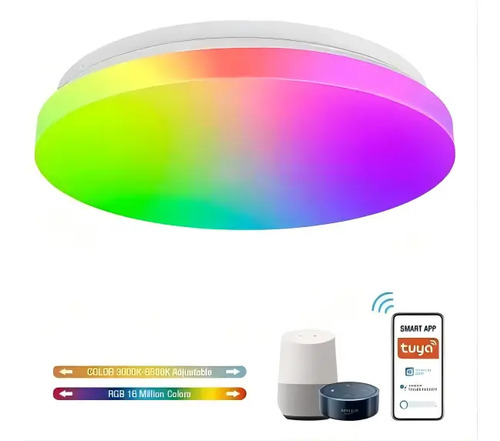 Lámpara De Techo Inteligente Wifi Ultra Delgadorgb Panel Led Rgb 4