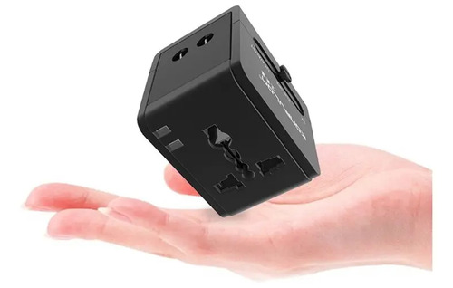 Adaptador Enchufe Universal Negro Tecnolab Tl354 Con Usb Viajes Brasil 3