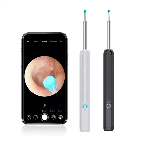 Limpia Oídos Cámara Inteligente Extractor De Cera Endoscopio Color Negro Ne3 4