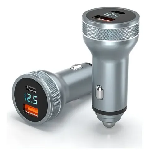 Cargador Auto Essager, Carga Rápida 36 W, Tipo Usb Y Tipo C Plateado