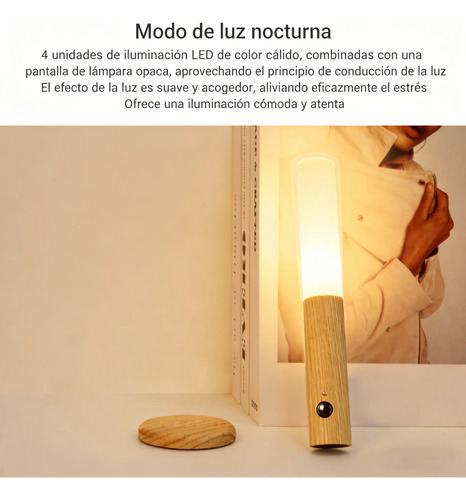 Aplique Magnético Led Con Carga Usb Y Sensor De Movimiento Blanco 12