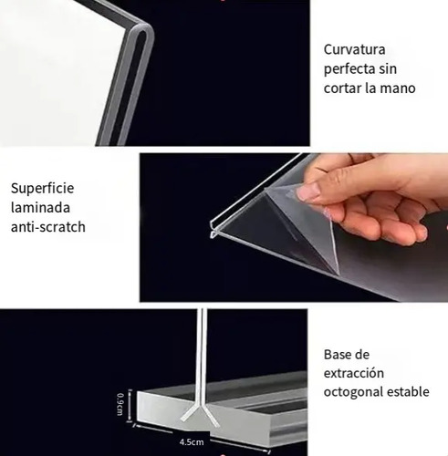 Porta Menu O Folleto De Acrilico 22x28 Cm.(carta) Color Blanco 9