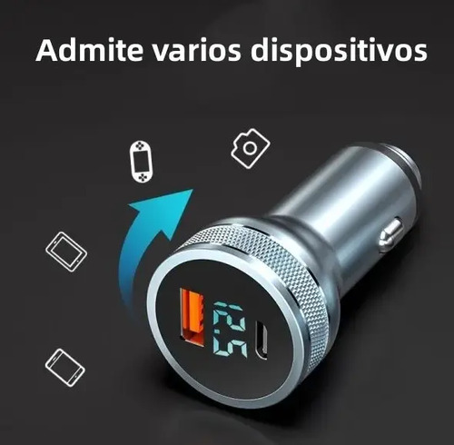 Cargador Auto Essager, Carga Rápida 36 W, Tipo Usb Y Tipo C Plateado 15