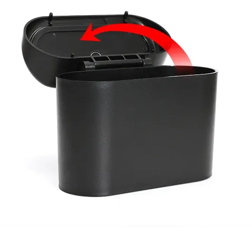 Basurero Para Auto Portatil Universal 1 Litro Negro 9