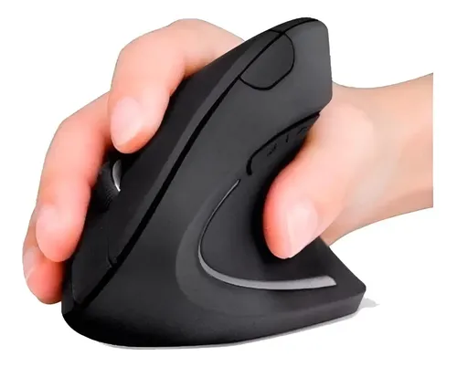 Ratón Vertical Inalámbrico 2.4g Recargable X Usb Ergonómico Color Negro 19