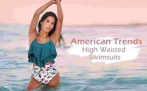 Bikini Alto En Punta Damasco Moda Sexy Traje De Baño 15