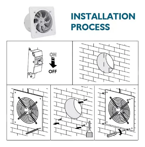 Extractor De Aire Industrial Ventilador De Escape 4 Pulgadas Blanco 3