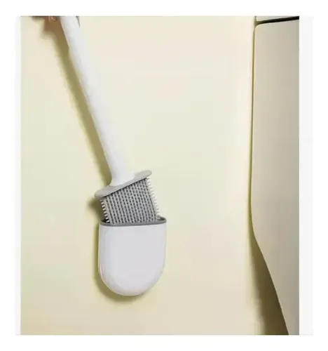Escobilla De Baño Cepillo Punta Flexible Silicona Gris 13