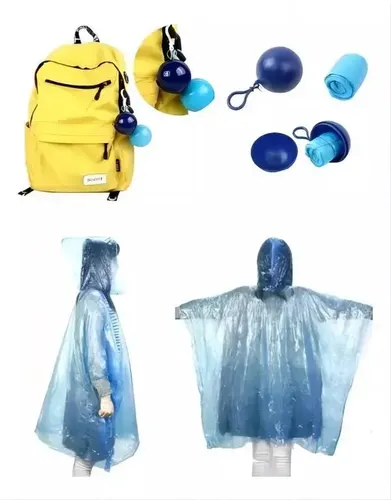 Poncho Capa Impermeable Ultraliviano Portátil Estilo Llavero Aleatorio M 19