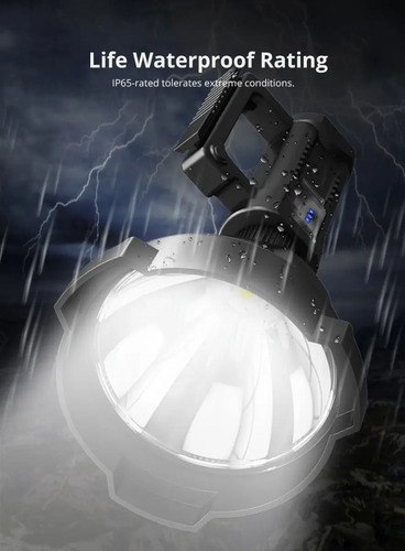 Foco Linterna Led Gigante Alcance 1200 Mt Usb Negro 19