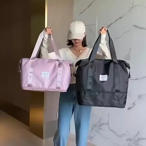 Bolsa Gran Capacidad Para Viajes Hombres Y Mujeres, Deportes Color Azul Lisa 14
