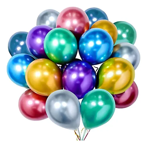 Globos Metalizdos Cromados(50 Unidades)(33cm) Color Globo De Látex Dorado