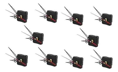 Set 10 Mecanismos Módulos De Reloj Murales Negro 11