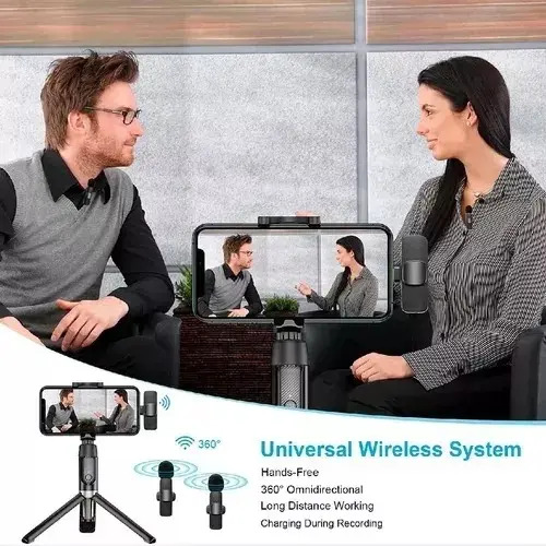 Micrófono Lavalier Inalámbrico Para Ios iPhone iPad Y Usb-c Negro 20