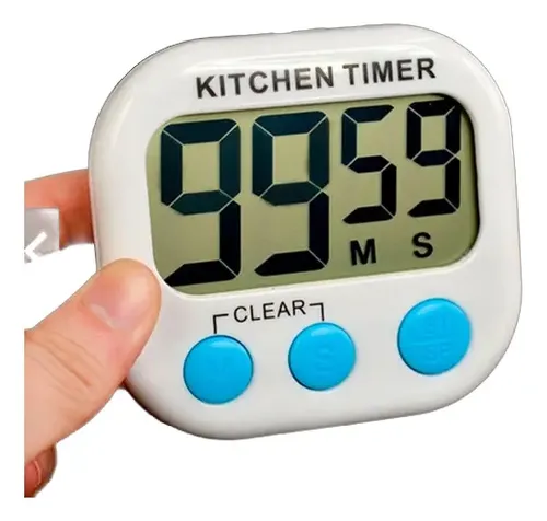 Temporizador Cronómetro Digital Para Cocina Blanco Despertador 8