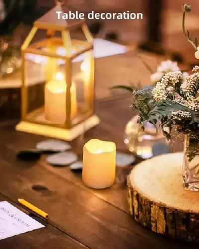 Paquete De 24 Velas Led Con Velas Decorativas Con Efecto De Blanco Luz De Vela Electrónica 3