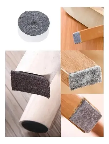 Almohadilla Protectora De Fieltro Para Sillas Mesas Muebles Gris Claro 3