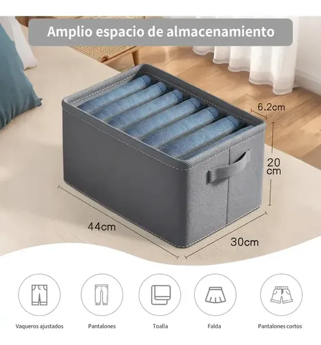 5pzs Organizador De Ropa De Armario Para Jeans Con Gris Gris 13