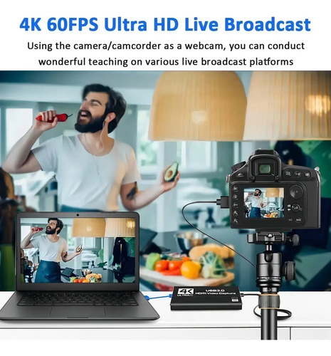 Capturadora Hdmi 4k Ultra Video Audio Mic In Streaming 3.0 8