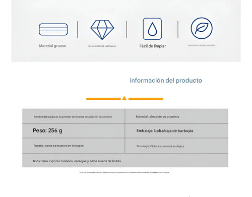 Exprimidor Manual Doble Mango Acero 2-en-1 Cocina Amarillo 10