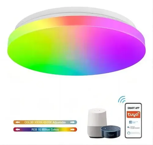 Lámpara De Techo Inteligente Wifi Ultra Delgadorgb Panel Led Rgb 2