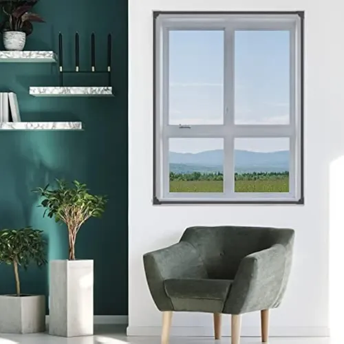 Set 2 Malla Mosquitera Tul Anti Mosquito Ventana 100x100cm Negro 6