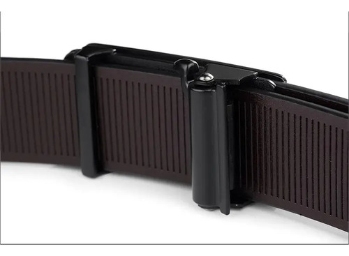 Cinturón Hombre Cuero De Vacuno Con Hebilla Automática 130cm Negro 130 6
