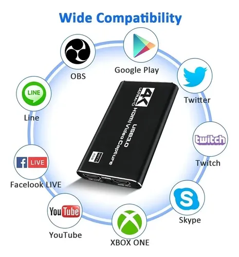 Capturadora Hdmi 4k Ultra Video Audio Mic In Streaming 3.0 6