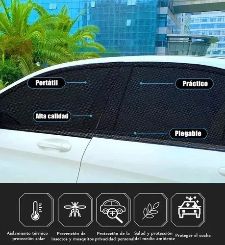 Pack X2 Malla Protector Sol Mosquito Para Ventana Auto 20