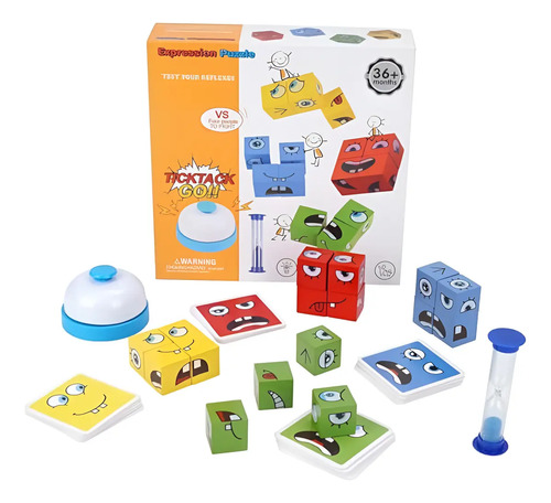 Juego De Puzzle Cubos Didáctico Expresiones Y Emociones