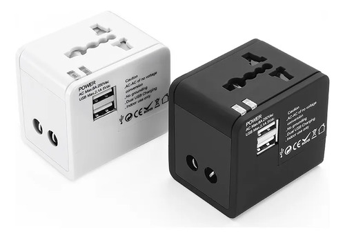 Adaptador Enchufe Universal Negro Tecnolab Tl354 Con Usb Viajes Brasil 6