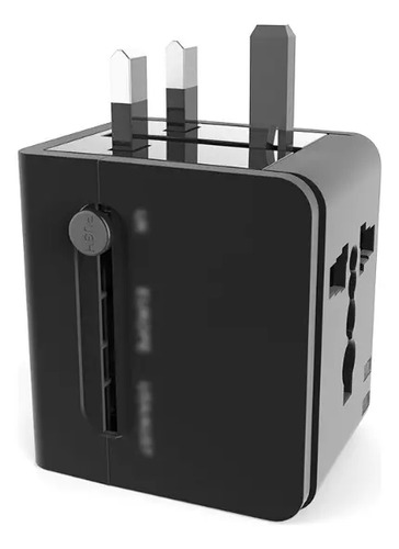 Adaptador Enchufe Universal Negro Tecnolab Tl354 Con Usb Viajes Brasil